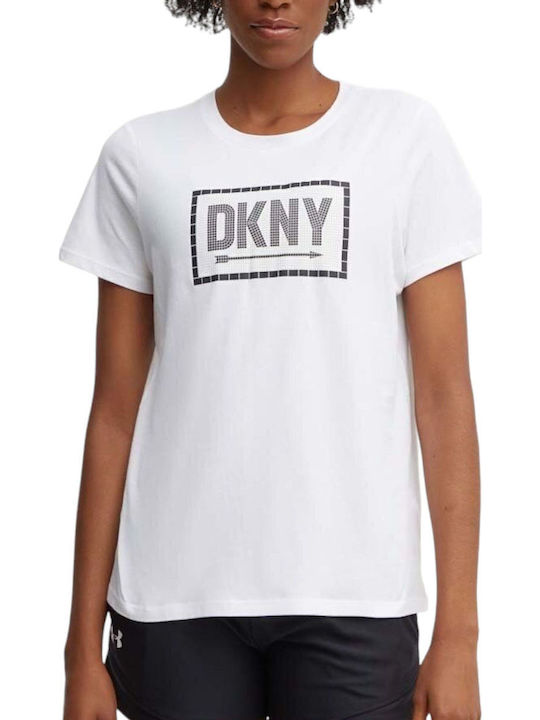 DKNY Women's Blouse Cotton Short Sleeve White