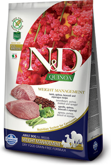 Farmina Quinoa Weight Management 7kg Ξηρά Τροφή Διαίτης, χωρίς Σιτηρά για Ενήλικους Σκύλους Μικρόσωμων Φυλών με Αρνί