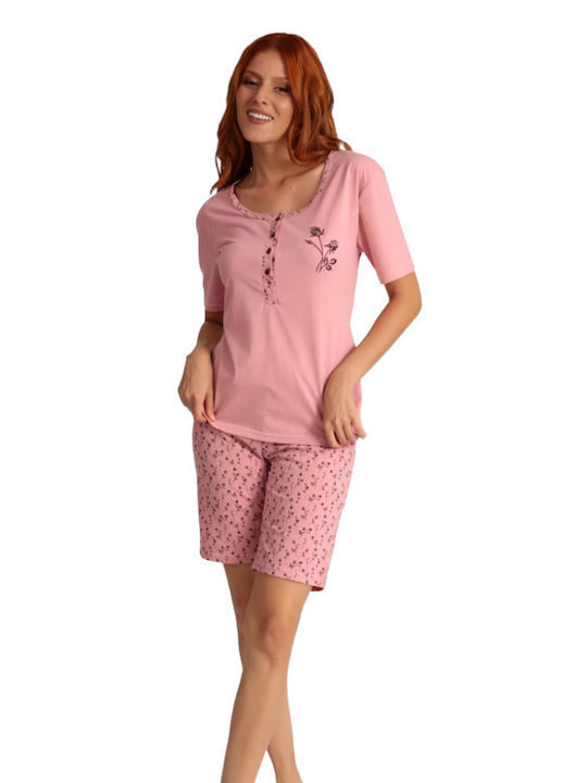 Lydia Creations Summer Women's Pyjama Set Cotton Rotten Apple