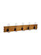 Atmosphera Κρεμάστρα Τοίχου Loft Ξύλινη 5 Θέσεων Καφέ 64x14x9.5cm