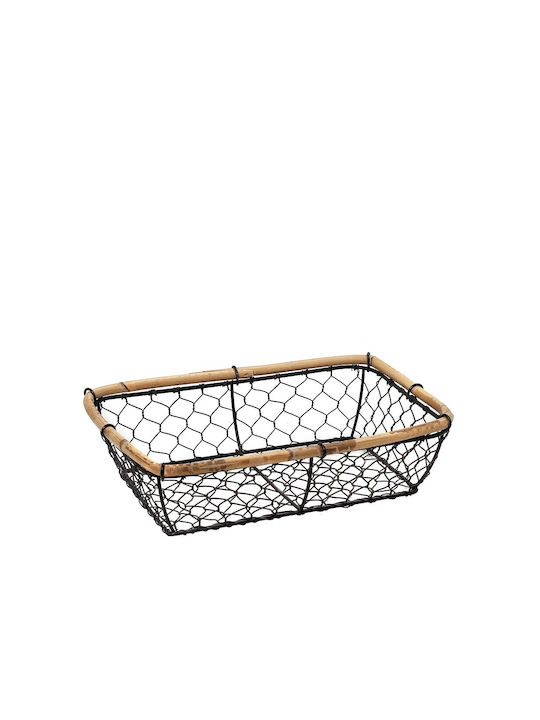 Decorative Basket Metallic Black 36x26x9cm Espiel