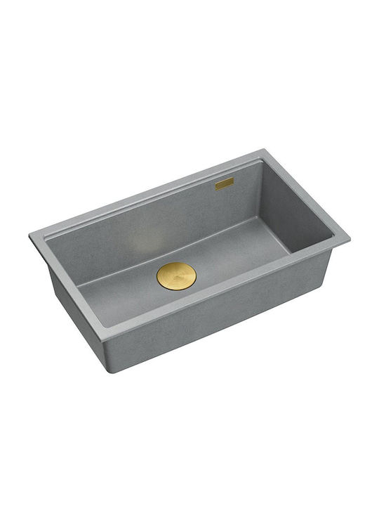Quadron Drop-In Sink Synthetic Granite W76xD44cm Gray