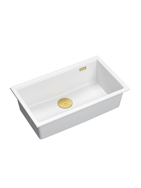 Quadron Drop-In Sink Synthetic Granite W76xD44cm White