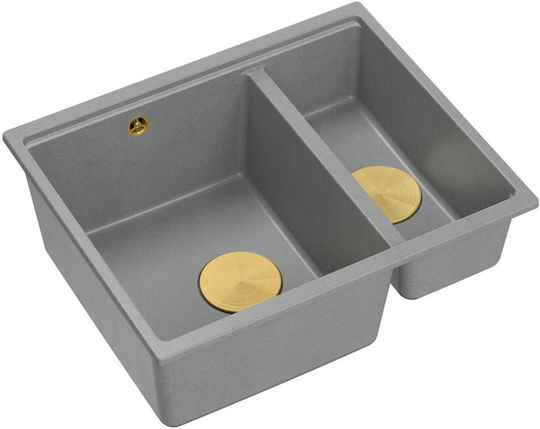 Quadron Drop-In Sink Synthetic Granite W56xD46cm Gray