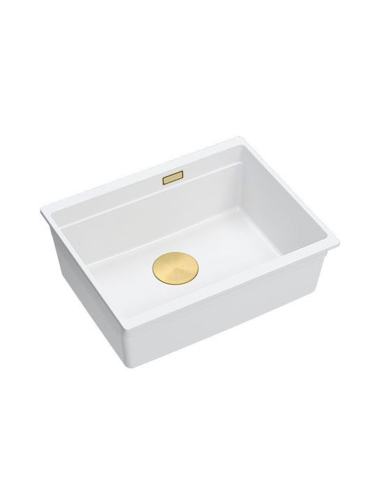 Quadron Drop-In Sink Synthetic Granite W59.5xD45.1cm White