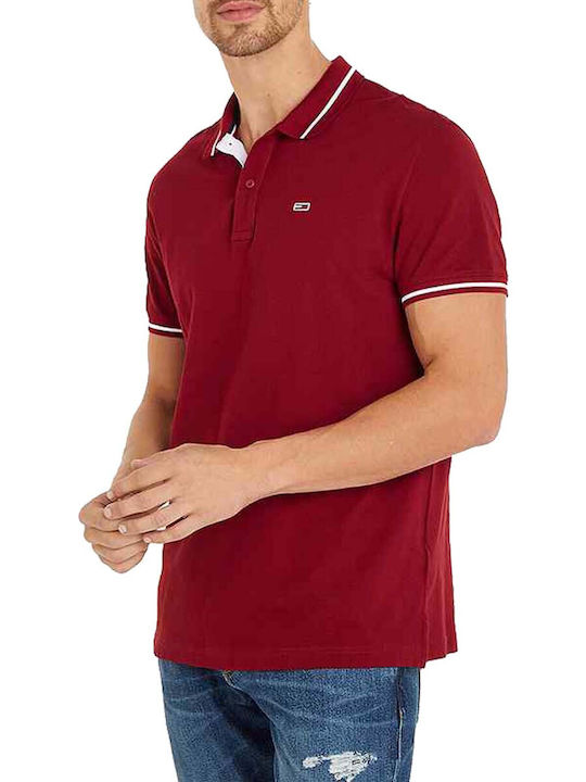 Tommy Hilfiger Men's Short Sleeve Blouse Polo BORDO