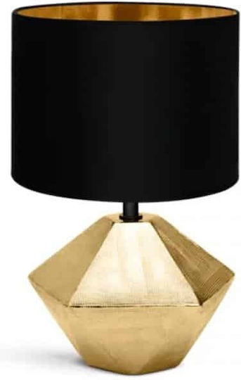 ForHome Keramik Tischlampe für Fassung E14 mit Schwarz Schirm und Gold Basis ForHome Keramik Tischlampe für Fassung E14 mit Schwarz Schirm und Gold Basis