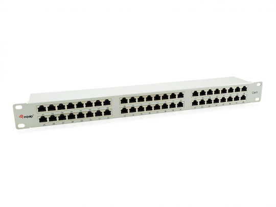Equip Panou Patch Ecranat pentru Rack 1U 19" 10 Porturi cat6 Gri
