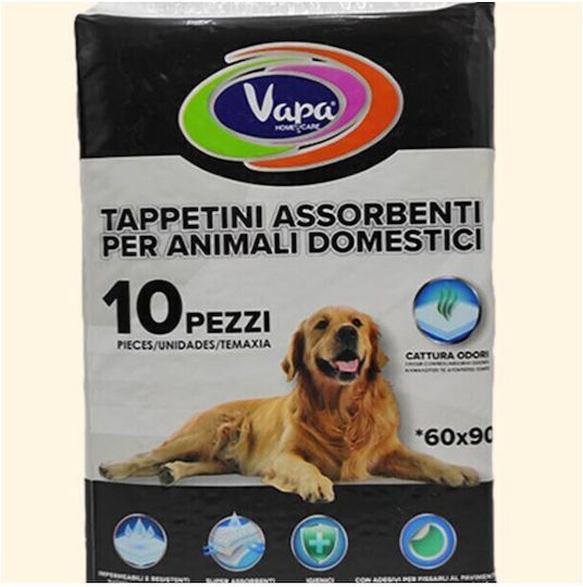Vapa Home&care Επιδαπέδια Πάνα Σκύλου 60x90εκ 10τμχ Ενεργο Ανθρακα