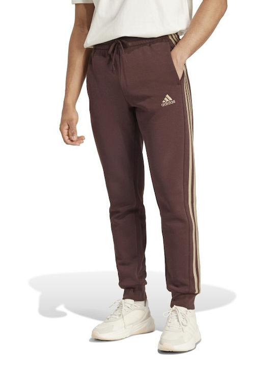 Adidas 3-stripes Παντελόνι Φόρμας Fleece Μπορντό