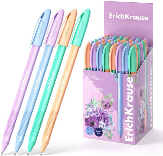 Pix cu bilă Erichkrause U-108 Stick Pastel Bloom 1.00 Ultra Glide Technology Albastru 61020