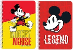 Spiral Notebook A4 2 Subjects 60 Sheets Mickey 2 Designs Pack of 8