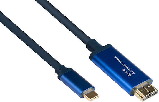 Good Connections Cable HDMI male - USB-C male 1.5m Μπλε