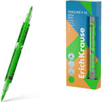 Marker fluorescent Erichkrause V-16 Brush Neon cu două vârfuri 0.5-3.5mm Verde 60795