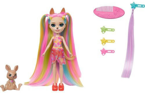 Mattel Enchantimals Păpușa Katrice Cangurul de la Plaja Însorită Htj70