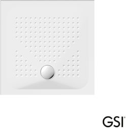 GSI Τετράγωνη Πορσελάνινη Ντουζιέρα 80x80cm Λευκή