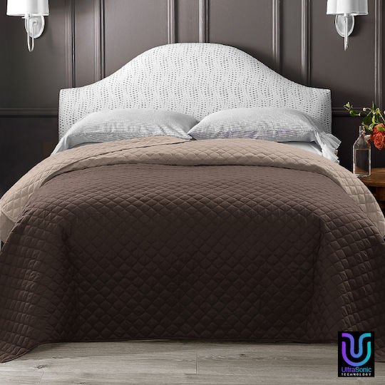 Gosmart Home 1kg Two-tone Ultrasonic Extra Line Single Coverlet 160x240 Brown-beige