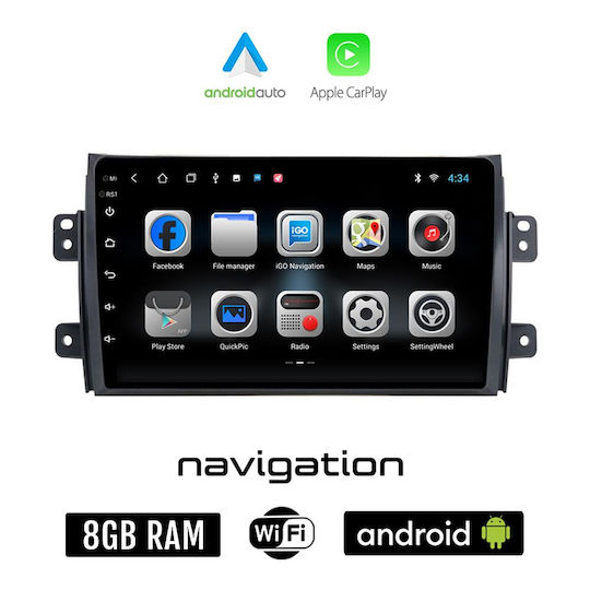 Автомобилна Аудио Система (Блутут/USB/WiFi/GPS/Apple-Carplay/Android-Auto) с Тъчскрийн 9"