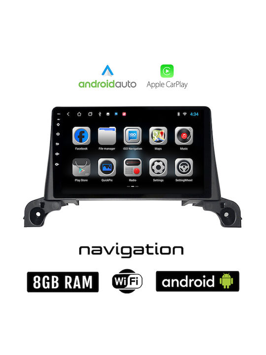 Auto-Audiosystem für Peugeot 5008 2017 (Bluetooth/USB/WiFi/GPS/Apple-Carplay/Android-Auto) mit Touchscreen 9"