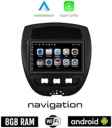 Car-Audiosystem für Peugeot 107 (Bluetooth/USB/WiFi/GPS/Apple-Carplay/Android-Auto) mit Touchscreen 7"