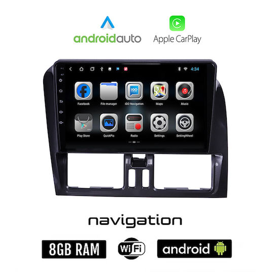 Ηχοσύστημα Αυτοκινήτου για Volvo XC 60 2009 2017 (Bluetooth/USB/WiFi/GPS/Apple-Carplay/Android-Auto) με Οθόνη Αφής 9"