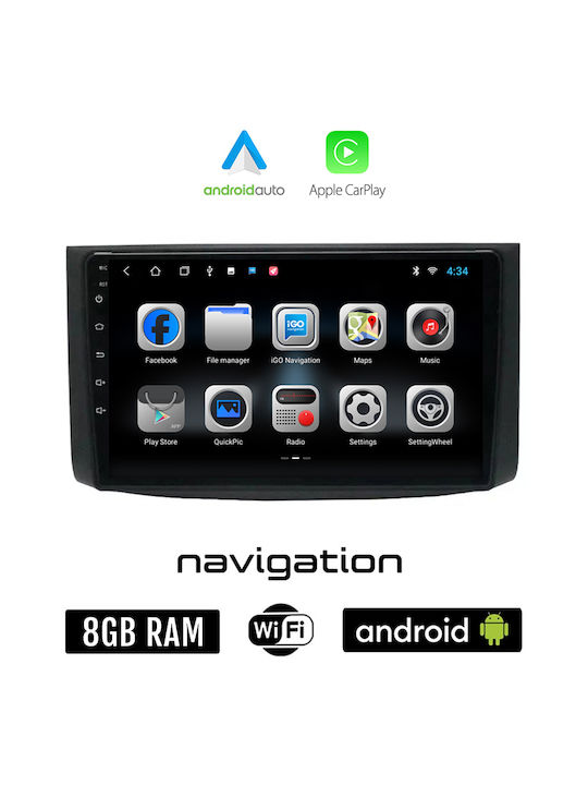 Ηχοσύστημα Αυτοκινήτου για Chevrolet Aveo 2006-2010 (Bluetooth/USB/WiFi/GPS/Apple-Carplay/Android-Auto) με Οθόνη Αφής 9"