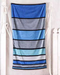 Beach Towels Cabana Blue Velour Cotton Rythmos 86x160 1 piece