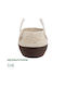 GloboStar Carolina Übertopf Rattan Beige mit Gestell 27x27x26εκ.