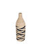 GloboStar Διακοσμητικό Βάζο Rattan Artificial Garden Aqaba Μπεζ Φ20cm