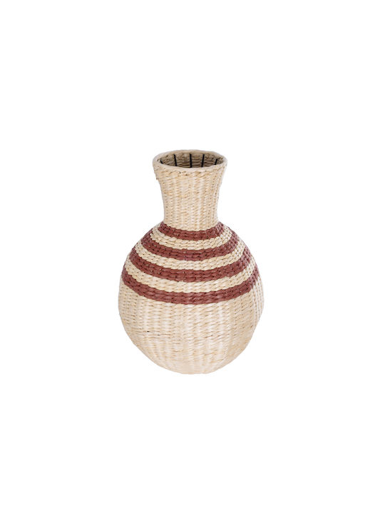 GloboStar Dekorative Vase Rattan Künstlicher Garten Palermo Beiges Φ3cm