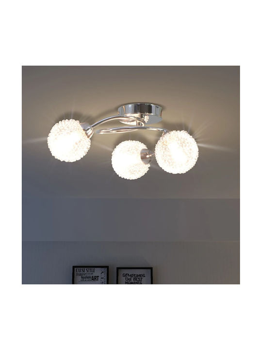 vidaXL Φωτιστικό Μεταλλική Πλαφονιέρα Οροφής με Ενσωματωμένο LED σε Λευκό χρώμα