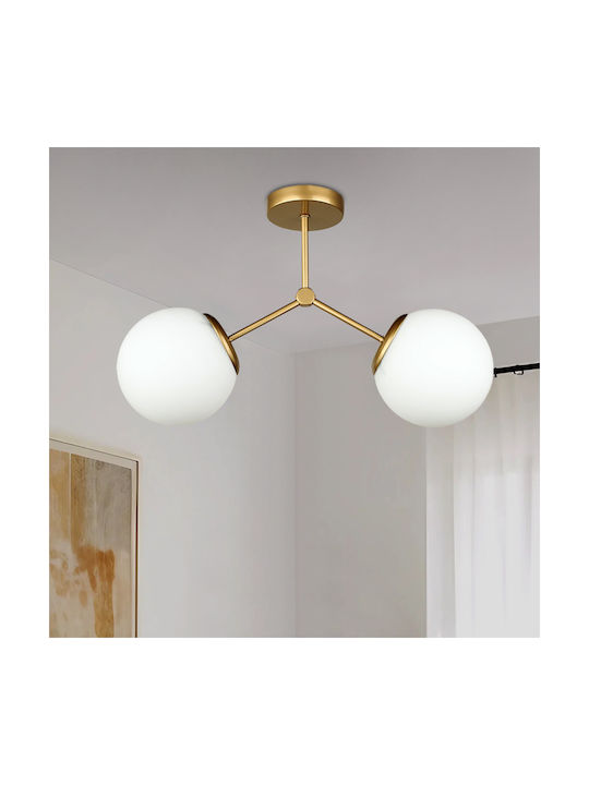 Megapap Alison Κρεμαστό Φωτιστικό Χρυσό με Ντουί E27 50x30x30εκ.