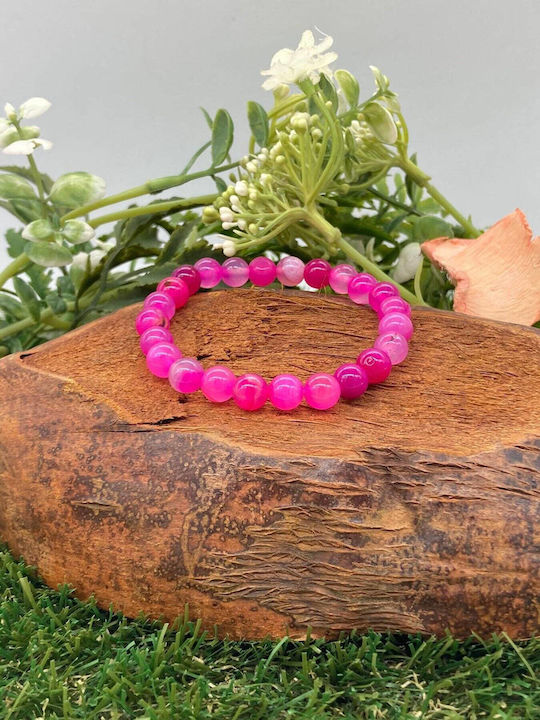 Bracelet Beads Pink Agate