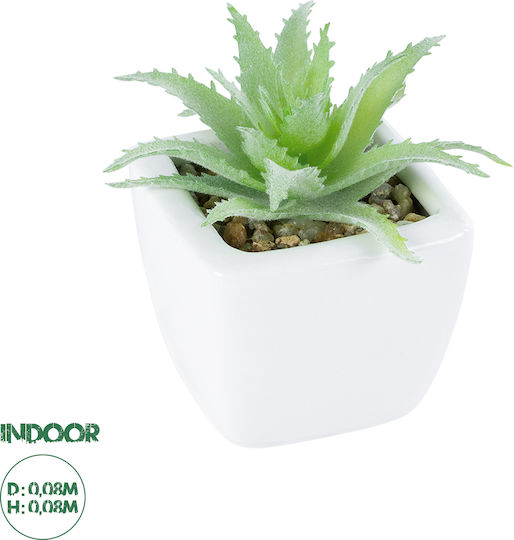 Globostar Artificial Garden Succulent Aloe Lotus 20976 Decorative Plant Succulent Aloe Lotus H8cm