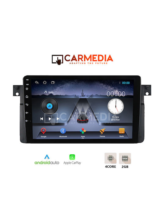 Carmedia Car Audio System for BMW Series 3 (E46) 1998-2005 (Bluetooth/USB/WiFi/GPS/Apple-Carplay/Android-Auto) with Touch Screen 9"