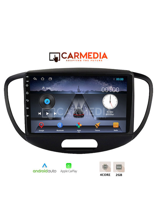 Carmedia Ηχοσύστημα Αυτοκινήτου για Hyundai i10 2008-2013 (Bluetooth/USB/WiFi/GPS/Apple-Carplay/Android-Auto) με Οθόνη Αφής 9"