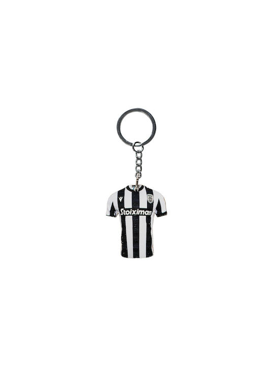 Acrylic PAOK Black and White Jersey Keychain Stoiximan 5.5cm