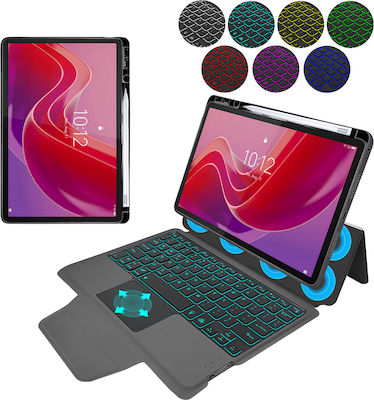 Techsuit Flip Cover with Keyboard Black Lenovo Tab M11