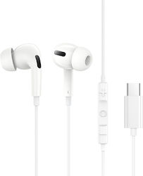 Baseus Encok Cz18 In-Ear Freisprecheinrichtung Kopfhörer mit Stecker USB-C Weiß