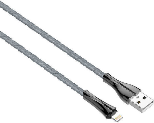 Ldnio LED USB-A to Lightning Cable Γκρι 2m