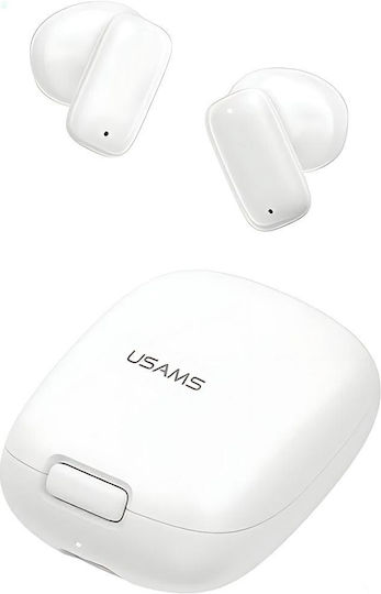 Usams ID25 Earbud Bluetooth хендсфри Слушалки с Кутийка за Зареждане Бял
