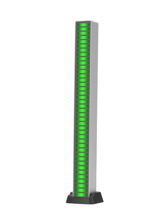 Decorativă Lampă cu Iluminare RGB Panou LED Baterie Argint
