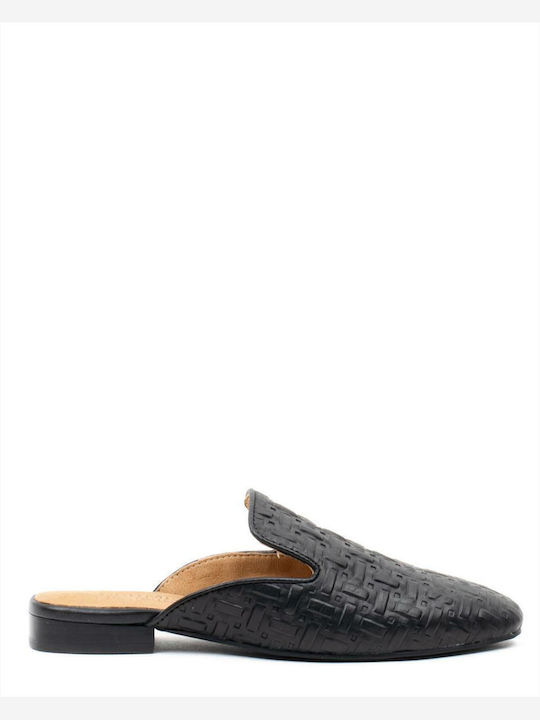 Carmela Footwear Leather Mules with Heel in Bla...