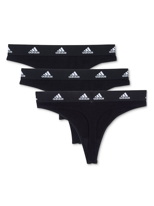 Adidas Femei Șir de caractere 3Pack Black