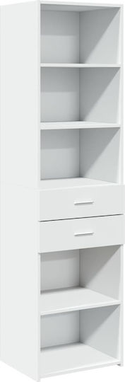 Wohnzimmerschrank Weiß 50 x 42,5 x 185 cm Wohnzimmerschrank Weiß 50 x 42,5 x 185 cm