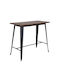 Relix Outdoor Bar Free Standing Table with Wood Surface and Metal Frame Oak 120x60x102cm