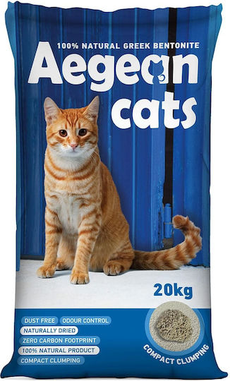 Aegean Cats Бентонитен котешки пясък Финозърнест 20кг Без аромат