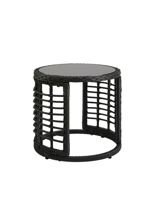 Aurius Auxiliary Outdoor Rattan Table Black 45x45x40cm