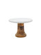 Artekko Wooden Dessert Divided Serving Plate White Ø25.4cmxY17.8cm 25.4x25.4x17.8cm