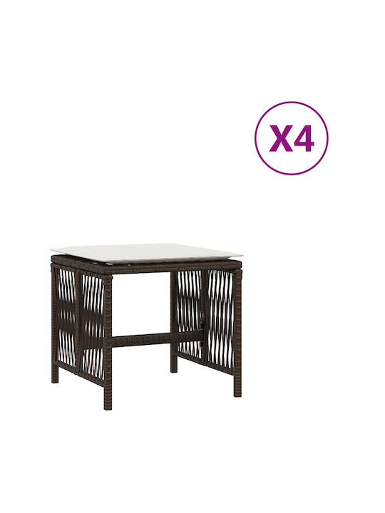 Băncuțe De Grădină Cub Pentru Exterior Rattan C...
